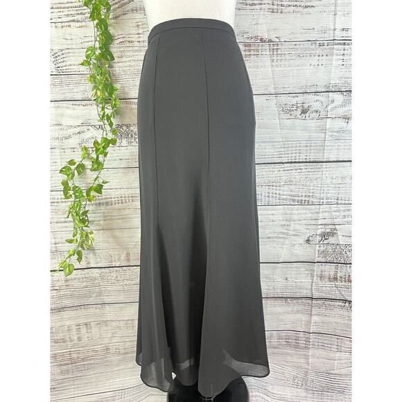 Allison Morgan Skirt sz 8 Black Crepe Long A Line Evening Wedding Church Modest - Picture 2 of 14